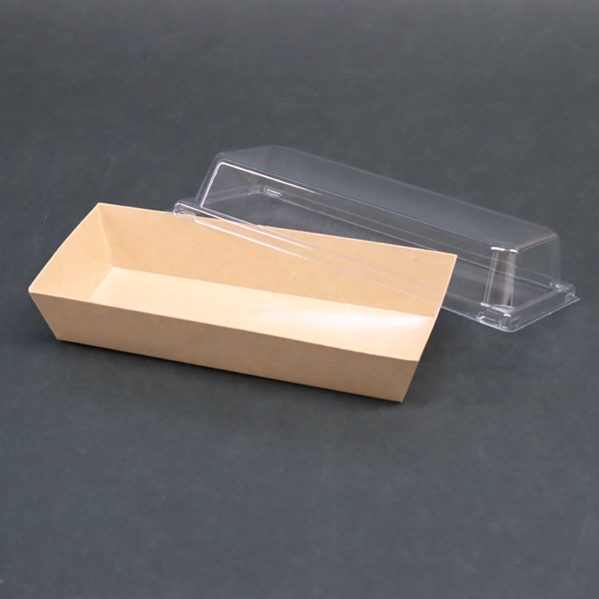 テーパー紙BOX70-175ベージュ 透明高蓋付