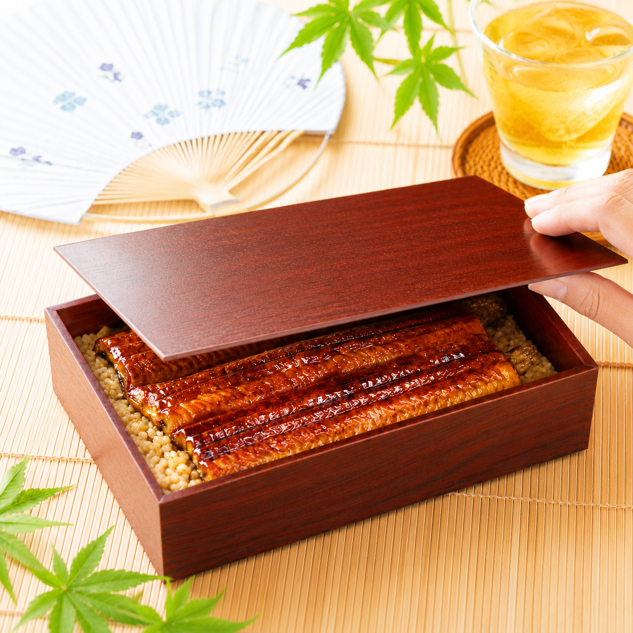 デリカ 1.5合折共蓋付  赤うるし