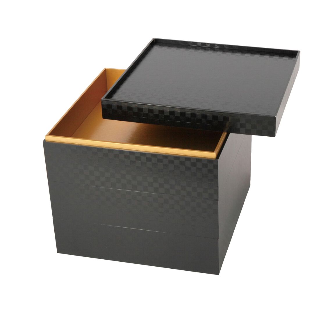 (T)黒格子市松/金7.0寸H53本体_メイン1