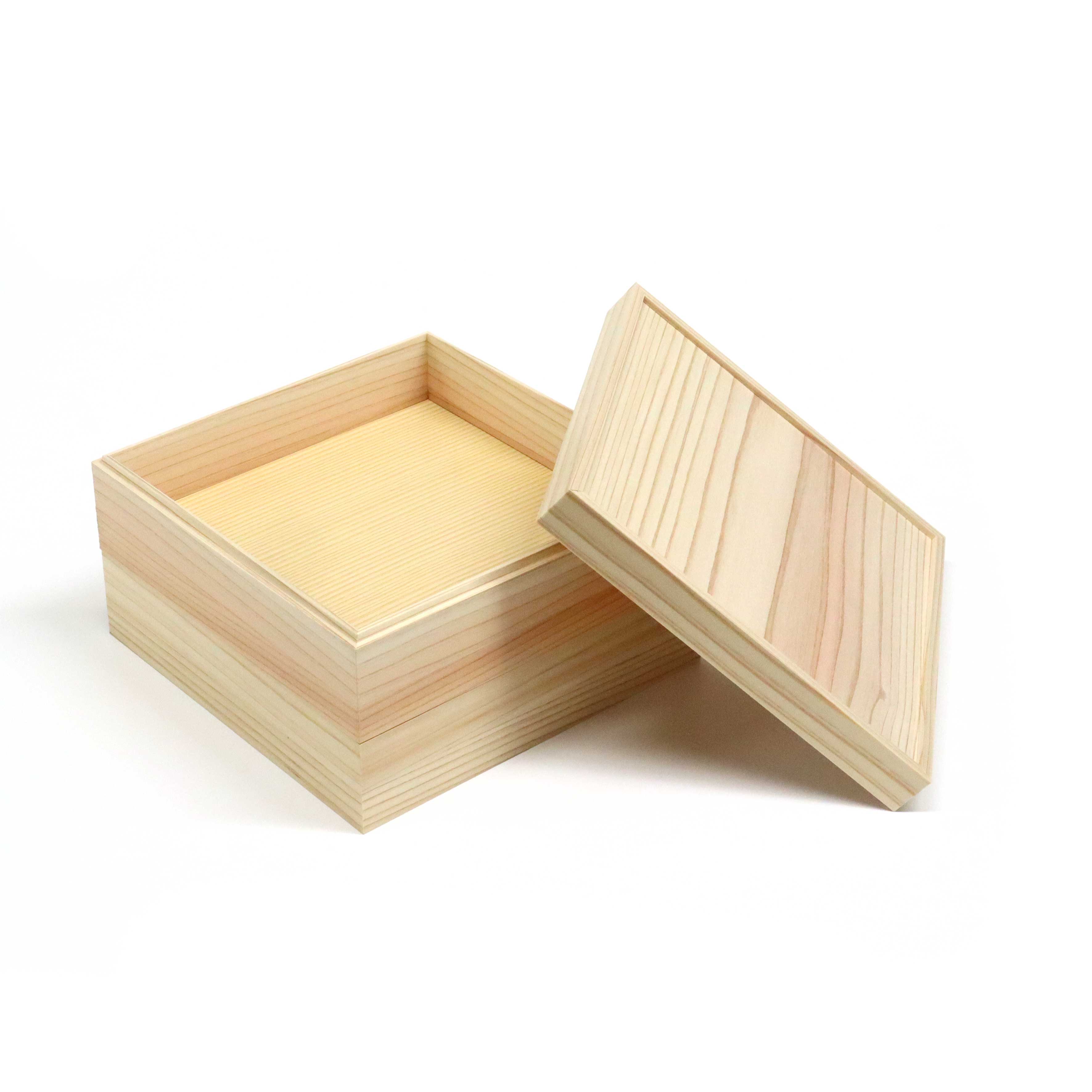 杉製おせち重箱 正方形M（6.5寸）の容器・商品ページ | 折箱屋.jp